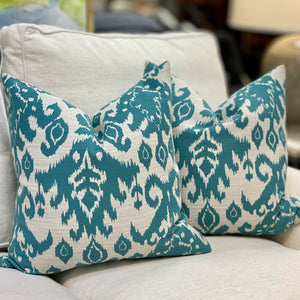 Turquoise/Grey Down Pillow
