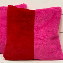 Load image into Gallery viewer, Pink/Red Faux Fur Pillow
