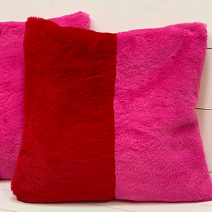 Pink/Red Faux Fur Pillow