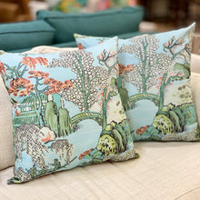 Load image into Gallery viewer, Aqua Chinoiserie Pillow II
