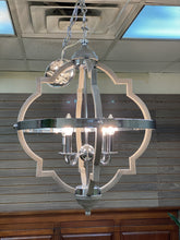 Load image into Gallery viewer, Taupe &amp; Chrome Light Fixture
